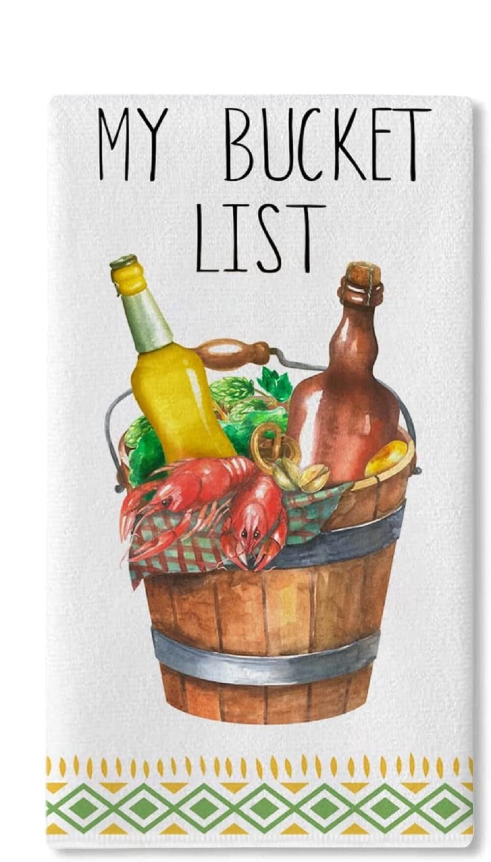 Crawfish My Bucket List Kitchen Dish Bar Whiskey Beer Lobster Tea Hand Drying Baking Cloth Seasonal Towel Seafood boil party Restroom