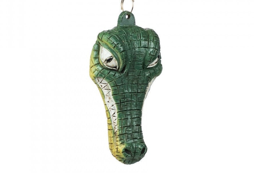 Gazing Alligator Gator Head Hand Painted New Orleans Christmas Mardi Louisiana Cajun Creole Party Mardi Gras croc Crocodile Ornament