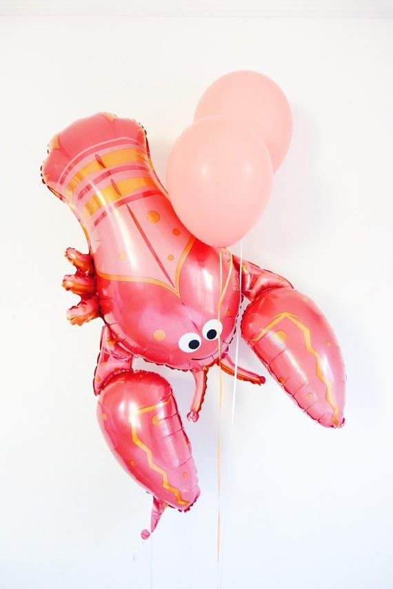 Crawfish Red JUMBO FOIL 3.5 Ft by 2.5 Ft Balloons Lobster Seafood Boil Party New Orleans Cajun Birthday
