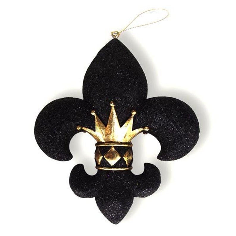 Crown Christmas Holiday Saints Ornament Black Gold Mardi Gras Decorations New Orleans Christmas Holiday Ornament Mardi Gras Bourbon Street