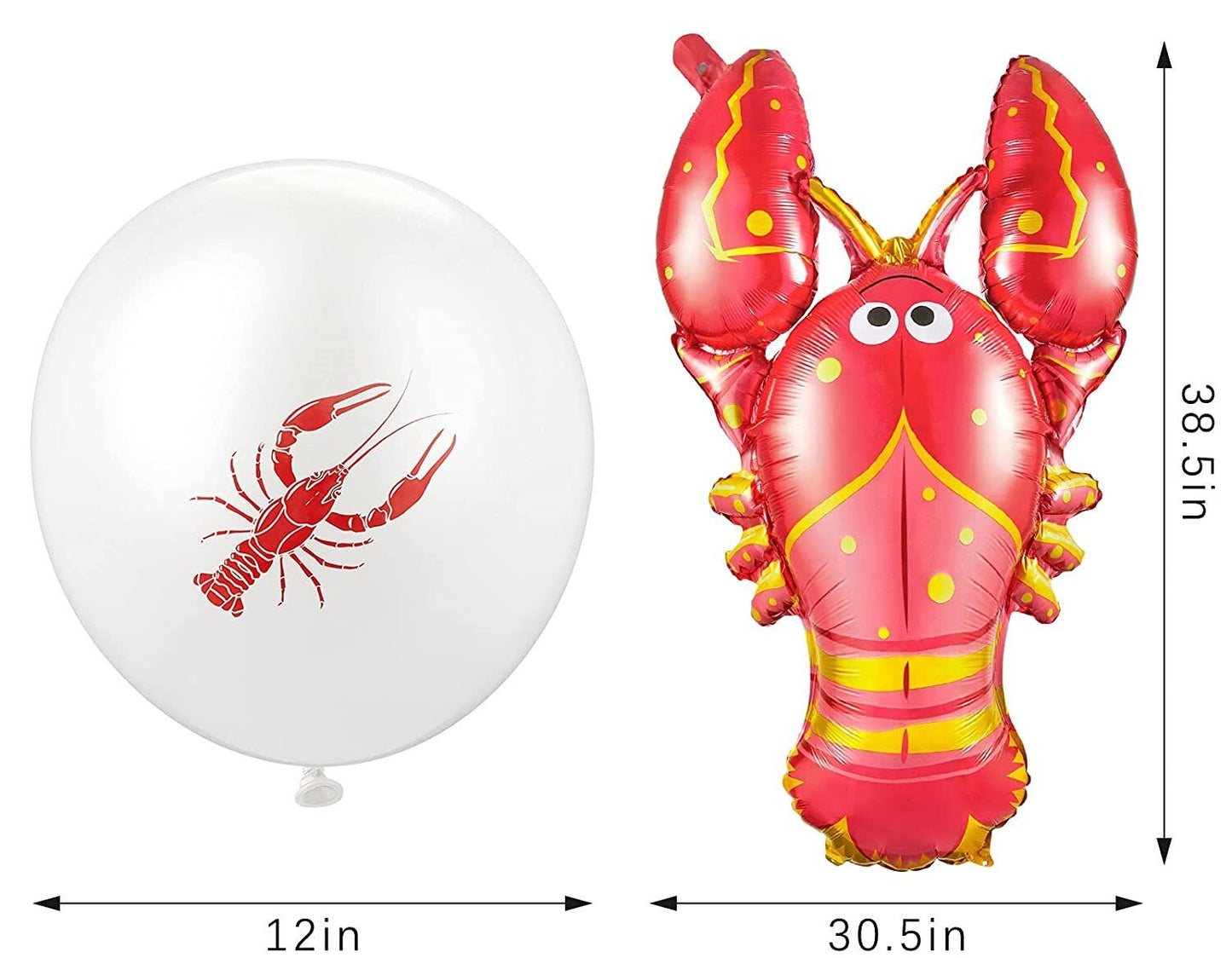 Crawfish Red JUMBO FOIL 3.5 Ft by 2.5 Ft Balloons Lobster Seafood Boil Party New Orleans Cajun Birthday