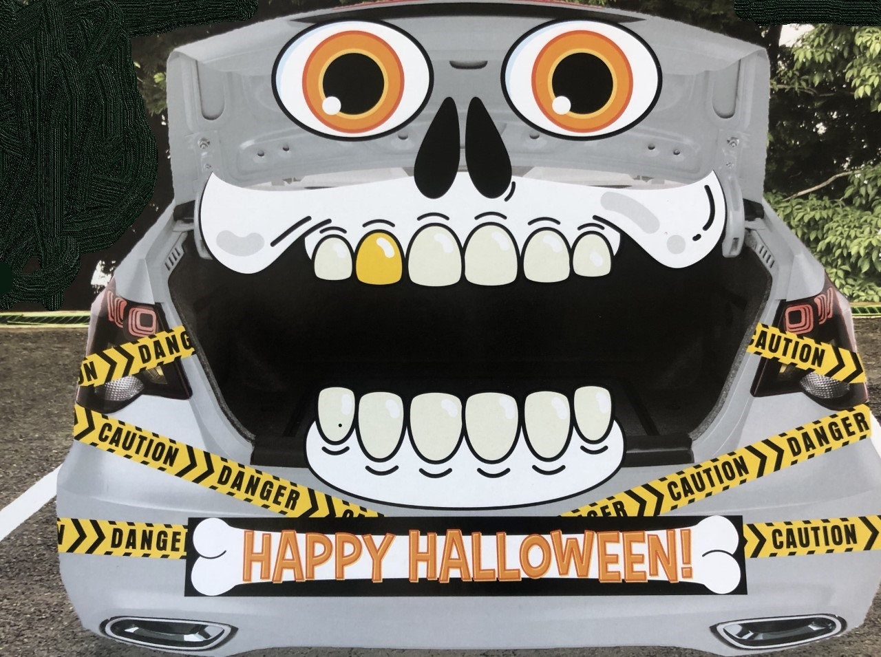 Haunted House Trunk or Treat Spooky Skeleton Monster Décor Decorating Kit Halloween Fall Party Supply Car or Truck