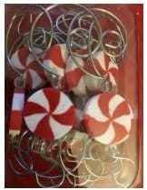 Christmas Grinch Ornaments Red White Candy Cane Peppermint Tree Decor Ornament hooks Wreath Christmas Holiday Tree