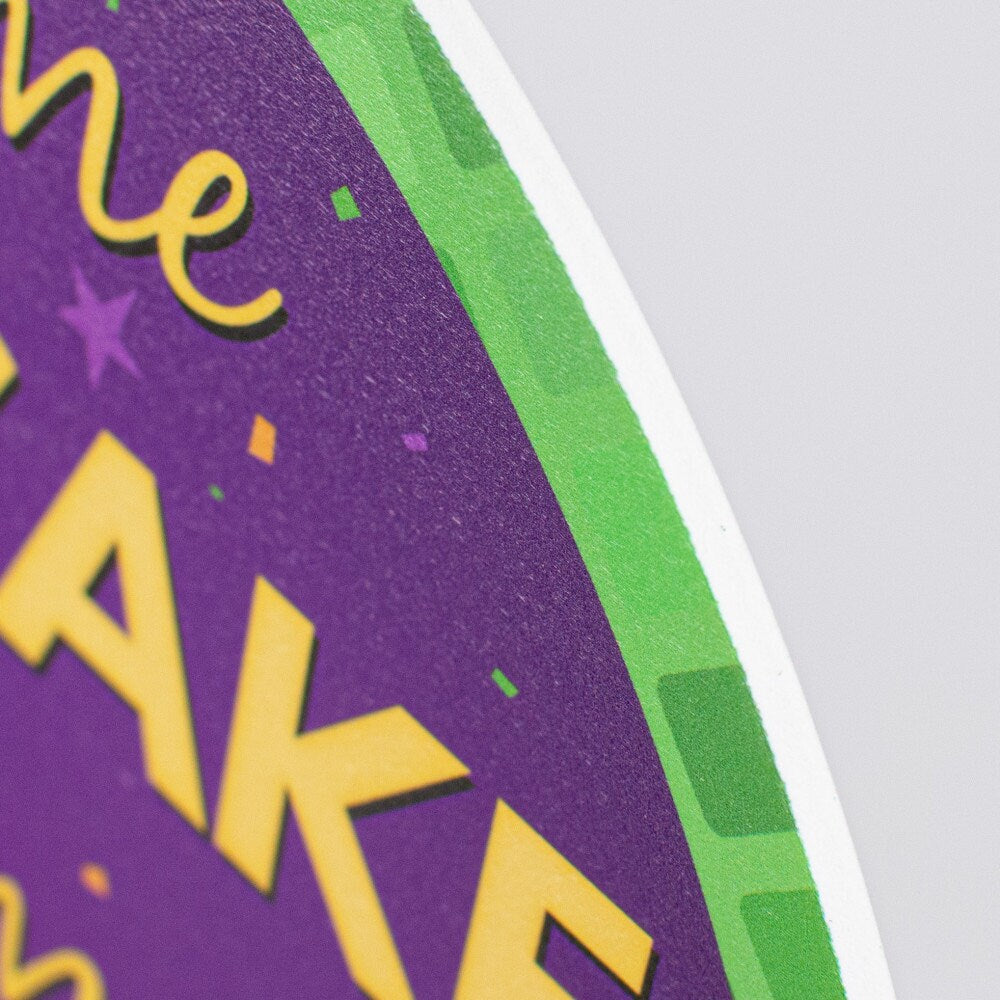 FEED ME KING Cake and Take Me To Mardi Gras 9.4" Happy Louisiana Decorations for door or wreath sign only