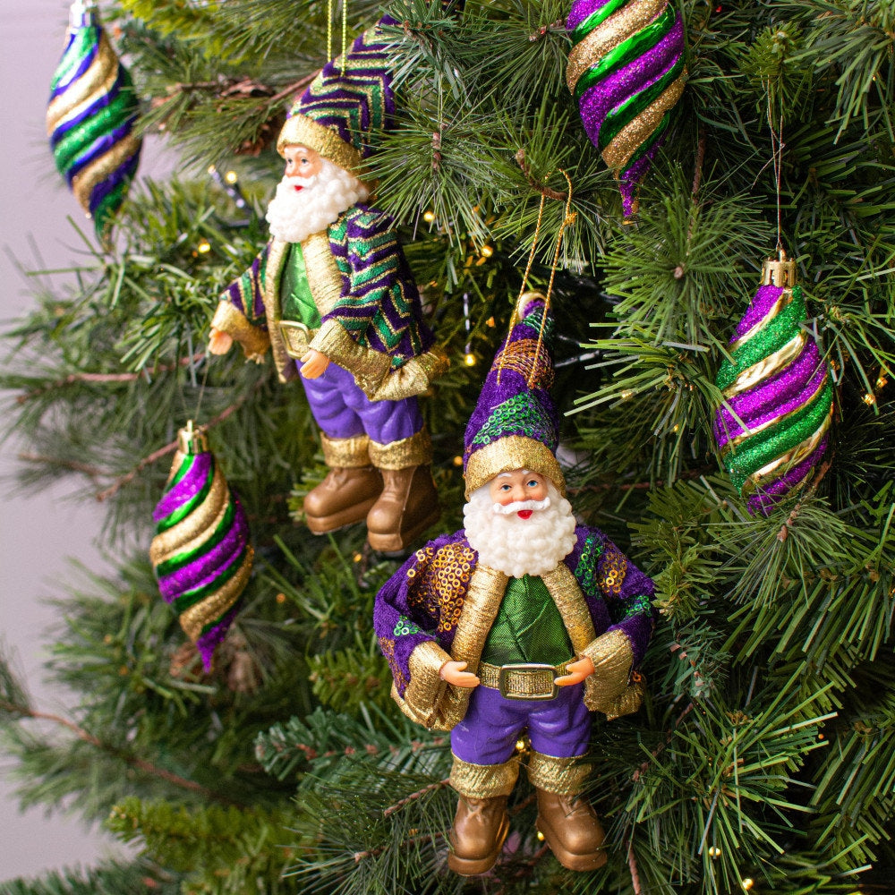 Mardi Gras King Santa Christmas Holiday Tree Ornament from right from Santa's Workshop Cajun Creole party decor