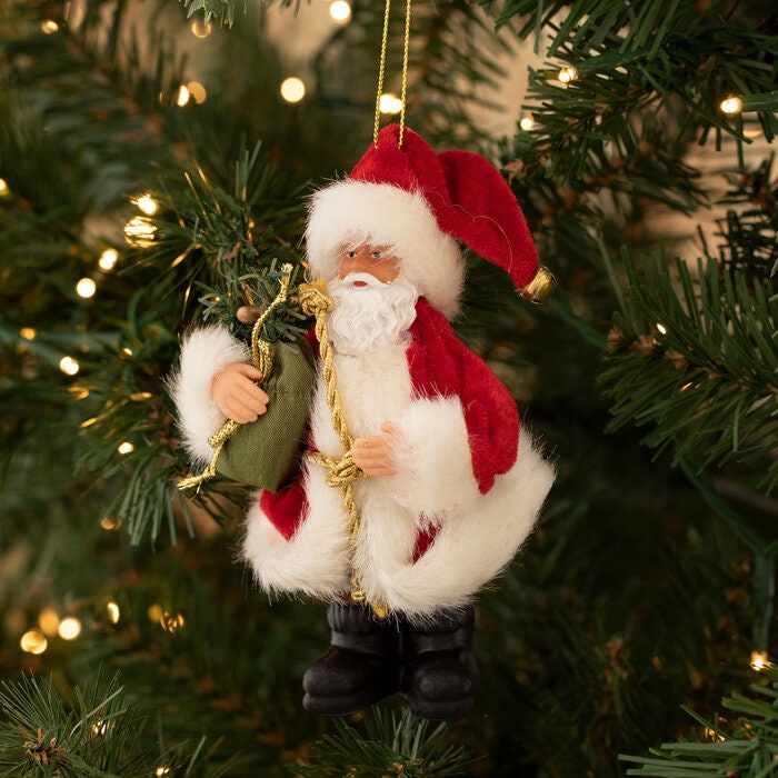 Santa Claus With Gift Sack Ornament holiday Christmas Tree