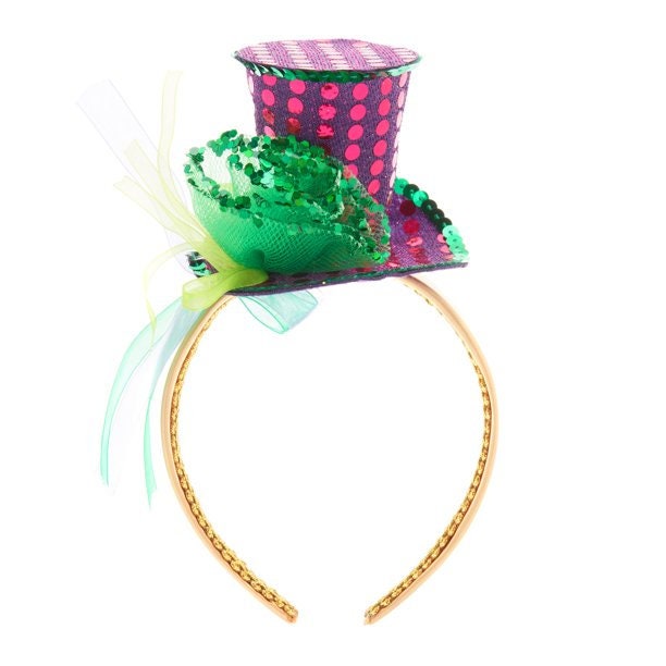 MARDI GRAS Sequins  glitter flower  Headband New Orleans Bourbon St. Costume Parade Wear Headpiece