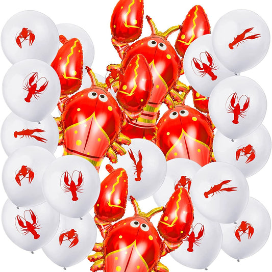 Crawfish Red JUMBO FOIL  3.5 Ft by 2.5 Ft  Balloons Lobster Seafood Boil Party New Orleans Cajun Birthday