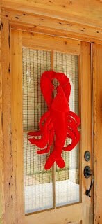 CRAWFISH/LOBSTER Door Hanger Wreath Table Decoration Red CENTERPIECE Seafood Crab boil Party Decor