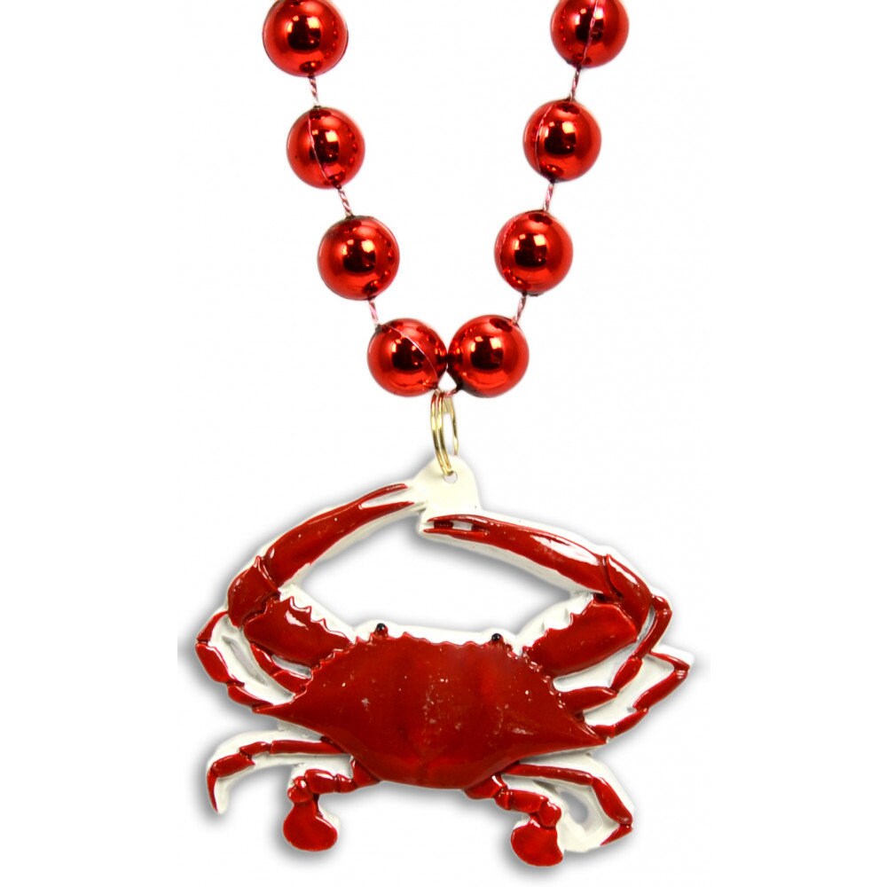 Red Seafood Crab Boil Louisiana corn potato Party crawfish Lobster BEAD Mardi Gras Beads Necklaces Necklaces Hand strung