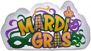 Jumbo 4'  Airblown Inflatable Mardi Gras Sign New Orleans Bourbon Street Light  Party Beer Soft Drink Ice chest Carnival Party