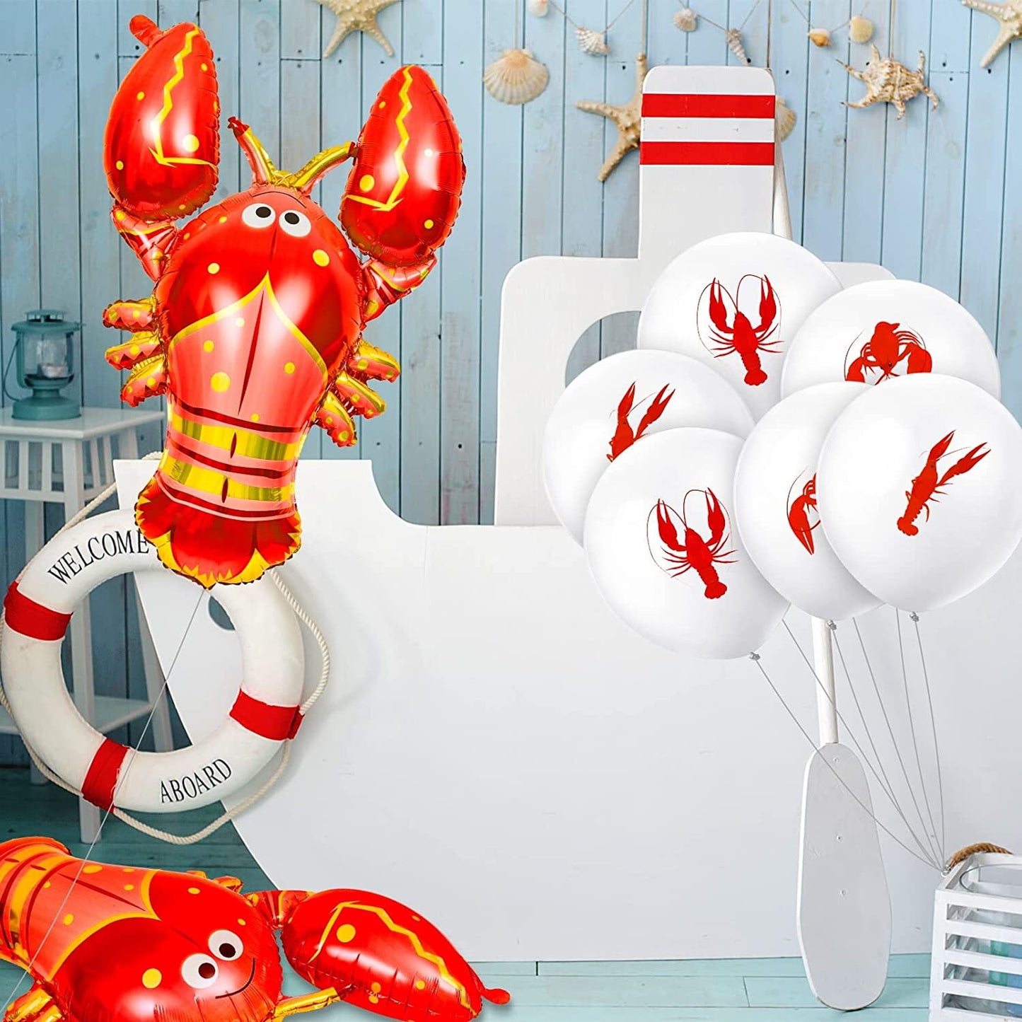 Crawfish Red JUMBO FOIL  3.5 Ft by 2.5 Ft  Balloons Lobster Seafood Boil Party New Orleans Cajun Birthday