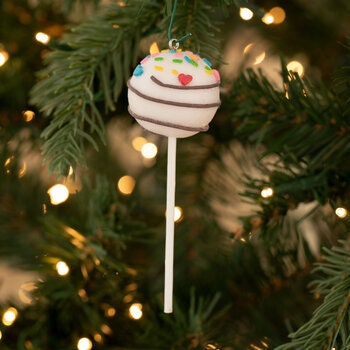 Cake pop Ornament Christmas Chocolate White