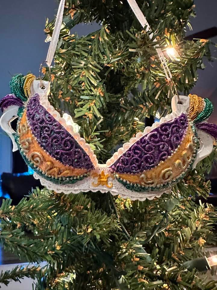 Mardi Gras Bra Tree New Orleans parade show me ornament