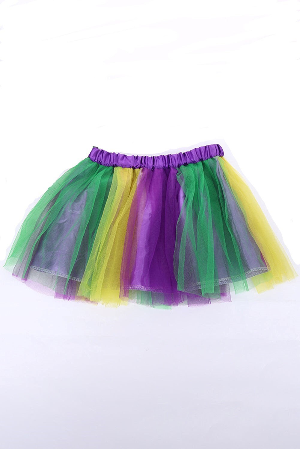 CHILD 2 Layer Ribbon Tutu Purple Green Gold New Orleans Costume small skirt