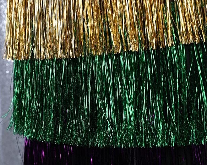 Mardi Gras Sequin Tinsel wrap skirt  purple green gold Splash Party/ Parade/ Ball