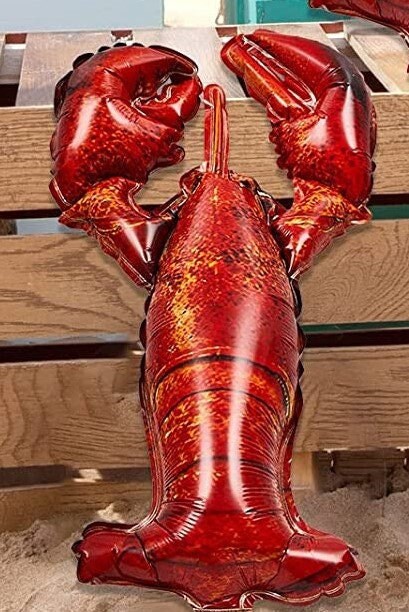 Crawfish Real looking Red JUMBO FOIL  21  in by 10in   Balloons Lobster Seafood Boil Party New Orleans Cajun Birthday