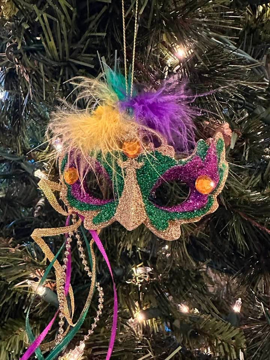 Mardi Gras Mask Holiday Ornament Christmas Carnival New Orleans Tree