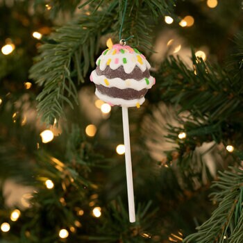 Cake pop Ornament Christmas Chocolate White