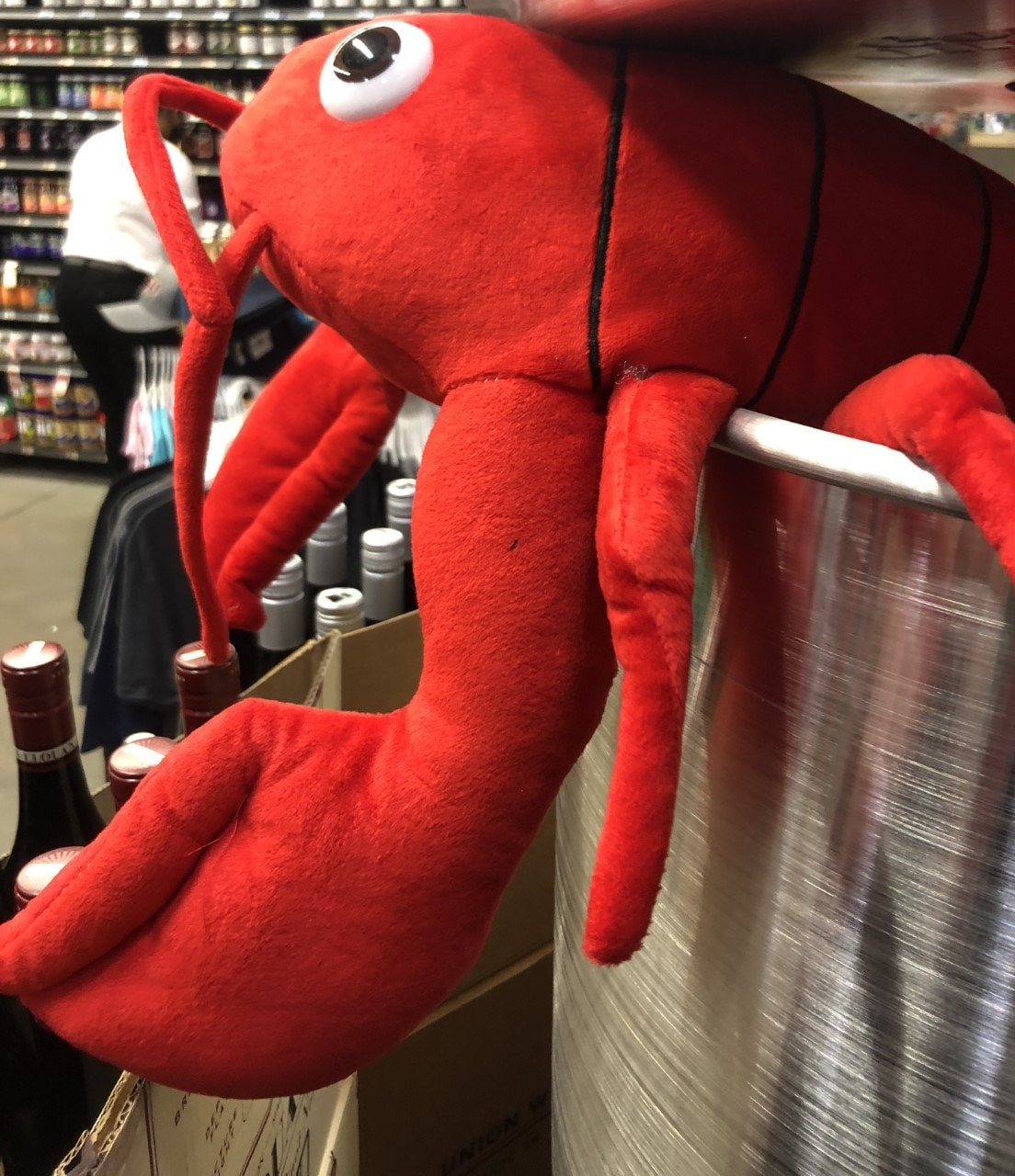 18" HUGE RED CRAWFISH Lobster Plush Red  Plus 12 plastic crabs Seafood Boil Party Decoration Stuffed animal toy