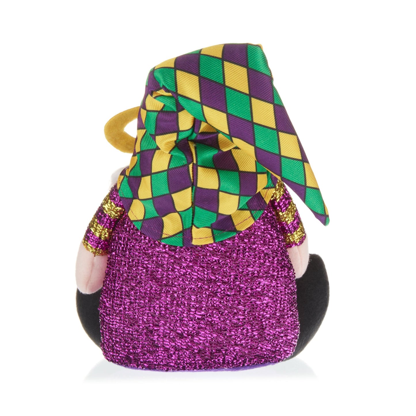 Mardi Gras Harlequin Plush Gnome Fleur De lis Glasses beads Purple Green Gold Mardi Gras Party Decoration Stuffed animal toy