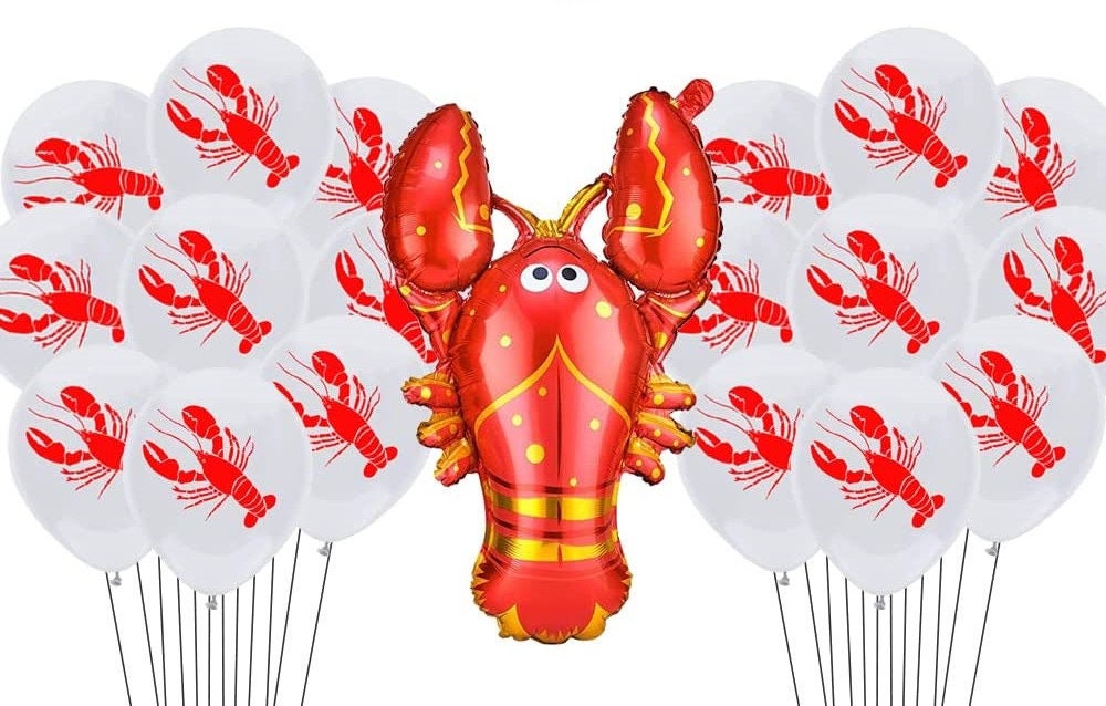 Crawfish Red JUMBO FOIL  3.5 Ft by 2.5 Ft  Balloons Lobster Seafood Boil Party New Orleans Cajun Birthday