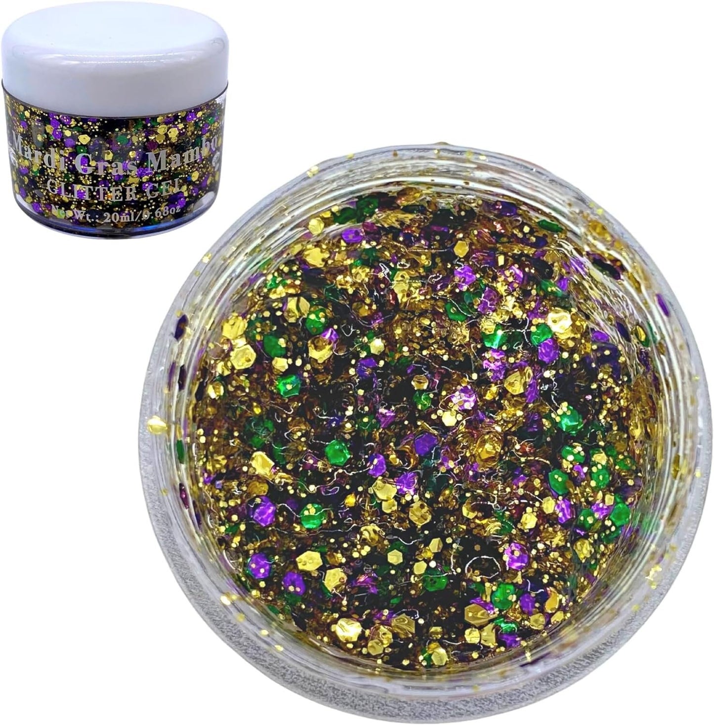 Mardi Gras Mambo Glitter gel Body Glitter gel Face Glitter Makeup  Face Body Gel Hair  Women Kids