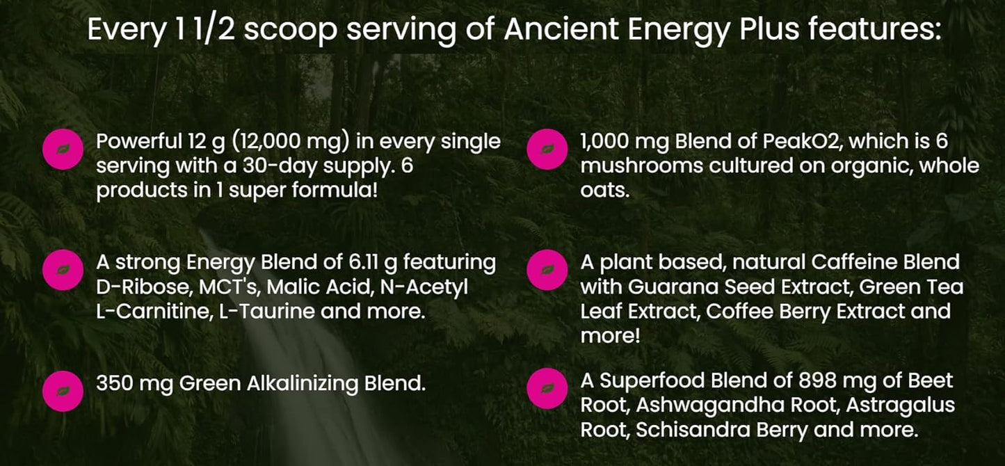 All In Nutritionals Ancient Energy Truly One of a kind, pure, potent and clean energy formula delivered to your door in a beautiful, resealable pouch.30 Servings Per Pouch! Mushroom Blend Included!