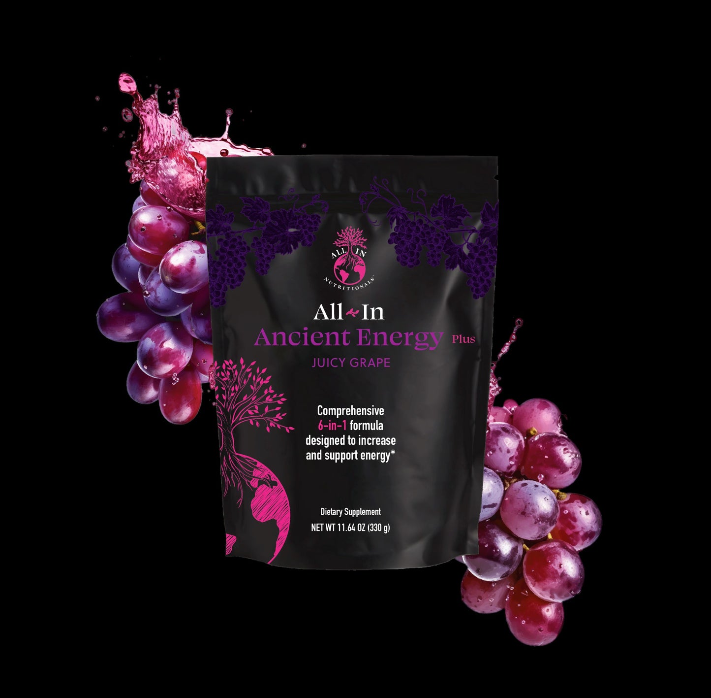 All In Nutritionals Ancient Energy Truly One of a kind, pure, potent and clean energy formula delivered to your door in a beautiful, resealable pouch.30 Servings Per Pouch! Mushroom Blend Included!