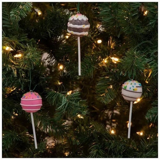 Cake pop Ornament Christmas Chocolate White