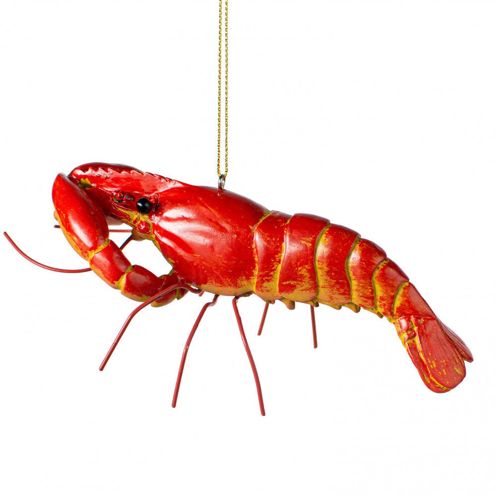 5.5" Crawfish Ornament: Realistic Red Crawfish Lobster Mardi Gras Christmas Tree Holiday Ornament Cajun Creole New Orleans Decor