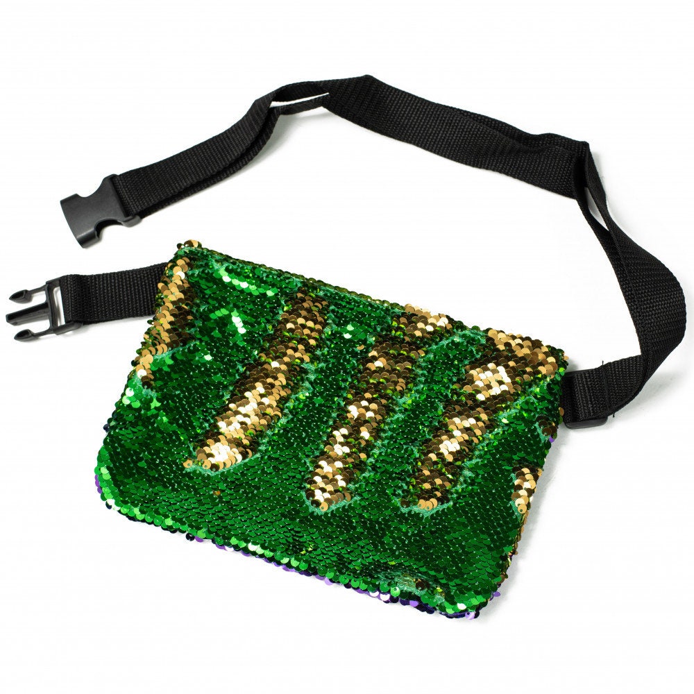 Mardi Gras Sequin Fanny Pack New Orleans NOLA Purple Green Gold Parade wear Purse