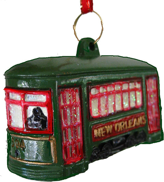 St. Charles Ave. Street Car Trolley Car New Orleans Christmas Mardi Gras Holiday Ornament Bourbon French Quarter 504 NOLA