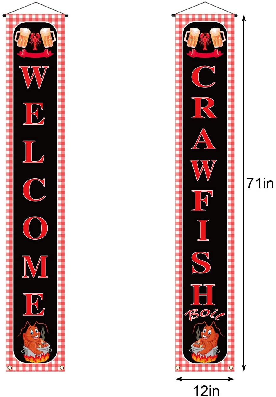 Crawfish Boil Party Decorations and Supplies Crawfish Boil Welcome Sign Banner CRAB Decoration Outdoor Front Porch Seafood Door Hanger