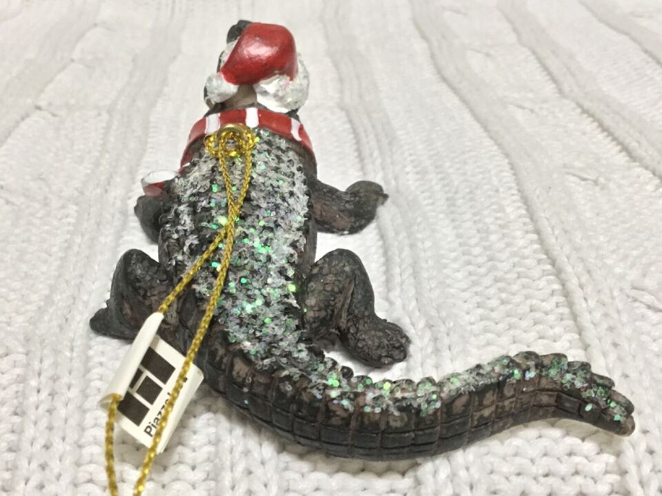 Alligator Bayou Santa Claus Christmas Tree Holiday Ornament Cajun Creole Party Mardi Gras Croc Crocodile Decoration