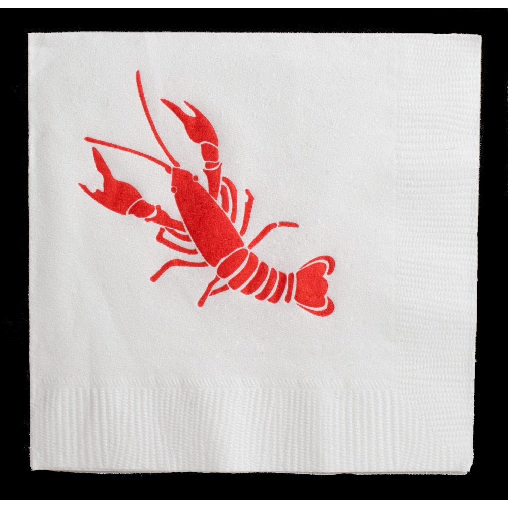 Crawfish Beer Beverage Napkins  Seafood Boil Party Red Lobster crab Creole Cajun Cocktail