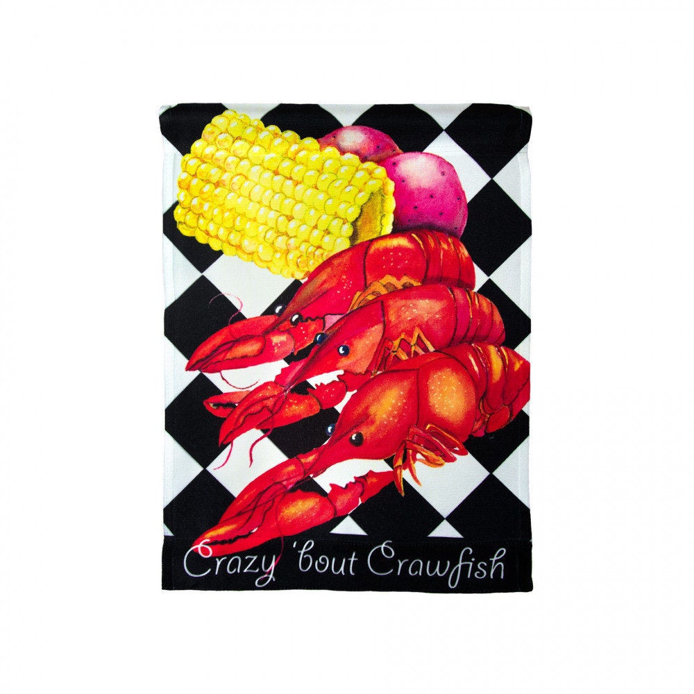 Crawfish Boil corn red potatoes Banner Welcome Flag Louisiana Mardi Gras Fleur De Lis Door Decor Seafood Party Decorations