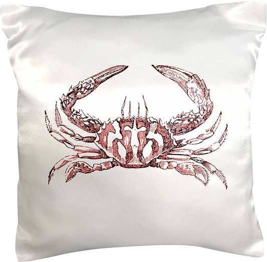 Blue Crab Vintage Wood Nautical  Rustic Throw Pillow Case  Pillowcase Sofa Couch Cotton Linen Boil Seafood Decorative