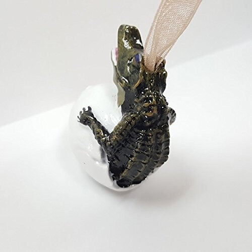 Alligator Crocodile Croc  Hatchlings" New Orleans Louisiana  Christmas Ornament BABY Gator Egg hatch  GOLD gift bag