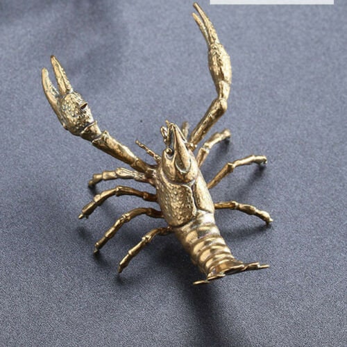 Brass Crayfish boil Table Decoration  Ornament knife holder: Realistic Lobster Mardi Gras Christmas Gift Holiday Cajun New Orleans Decor