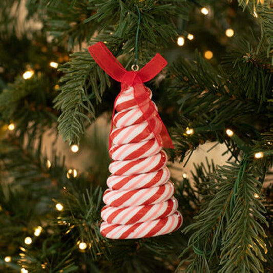 Candy Cane Red & White Peppermint Spiral Stripped Tree Christmas Holiday Tree