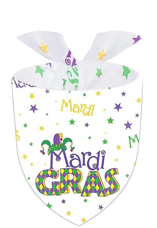 Mardi Gras Fleur De lis PET BANDANA Harlequin Let the Good Times Roll Purple cat pet Bead Hound Dog Parade Costume  Fat Tuesday