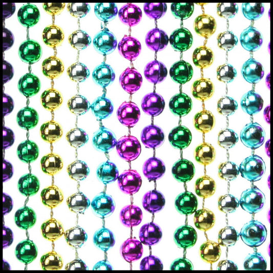 Mardi Gras Beads Necklaces Assorted Colors Gasparilla Beaded Costume Necklace for Party Halloween Trunk or Treat party