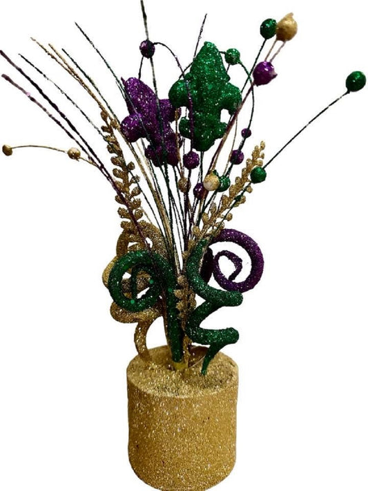 Mardi Gras 10" Glitter Acanthus Fleur De Lis Centerpiece Decoration Table Decor