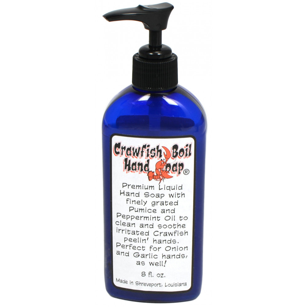 Crawfish Boil Hand Soap removes odor seafood crab lobster party premium liquid hand soap finely grated pumice and peppermint oil cajun creole