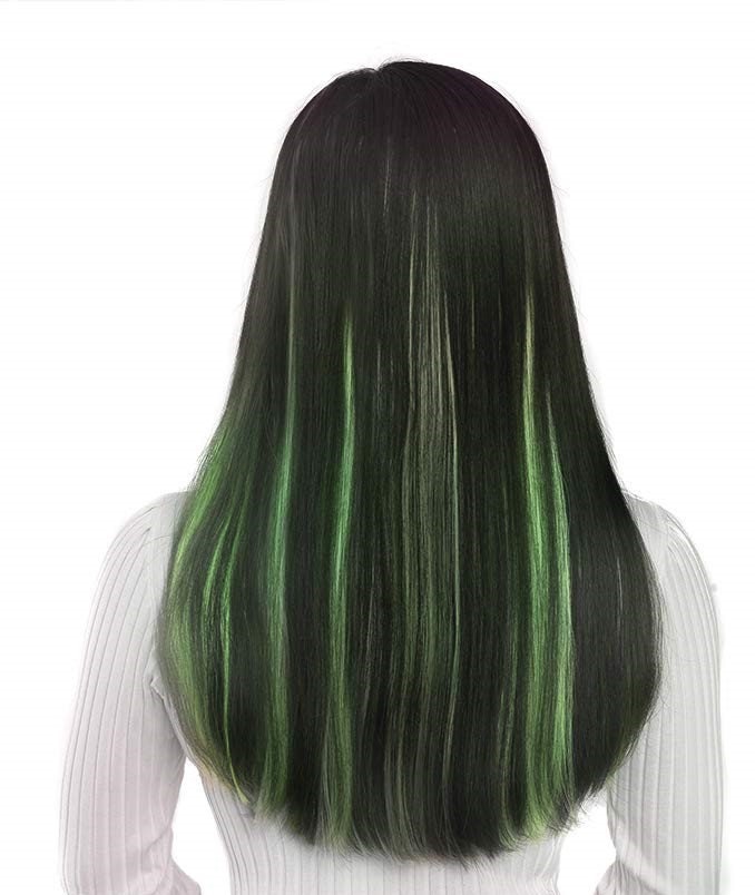 Faux Mardi Gras Hair: 14" Hair Strands (2) Mardi Gras Parade costume PURPLE GREEN YELLOW