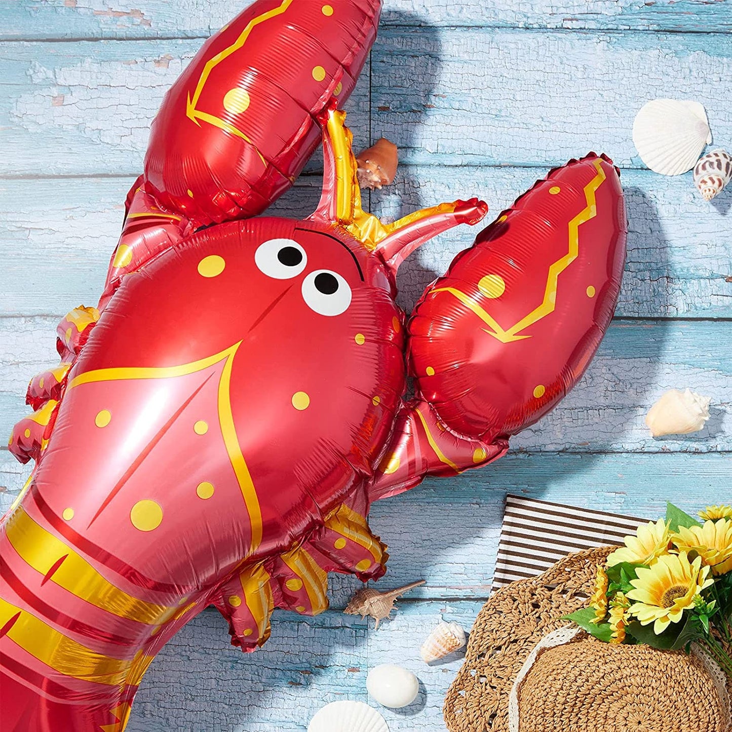 Crawfish Red JUMBO FOIL  3.5 Ft by 2.5 Ft  Balloons Lobster Seafood Boil Party New Orleans Cajun Birthday