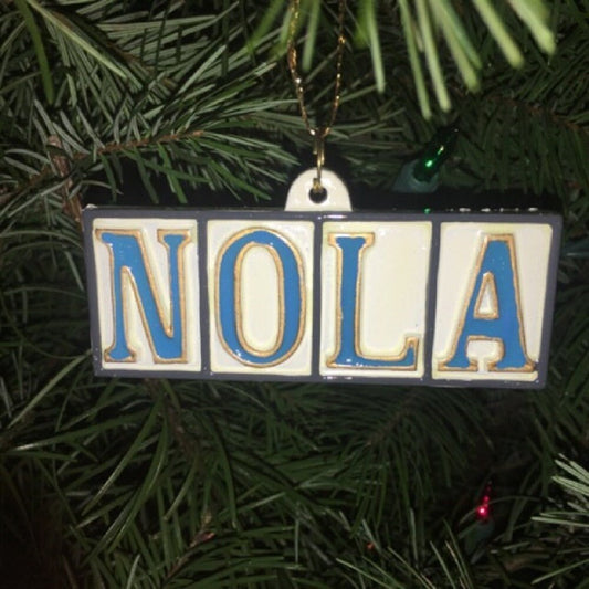 NOLA TILE street sign name New Orleans  Saints Christmas Ornaments Fan