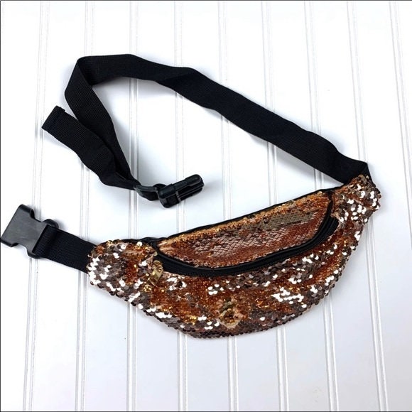 Mardi Gras Sequin Fanny Pack New Orleans NOLA  Gold Parade wear Purse