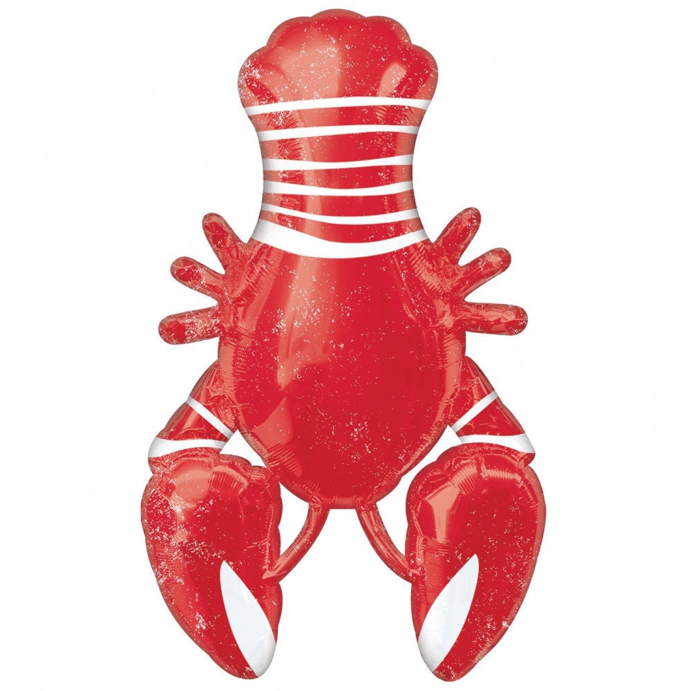 Crawfish Red JUMBO FOIL 36" Mylar Crawfish-Lobster Balloon Lobster Seafood Boil Party New Orleans Cajun Birthday